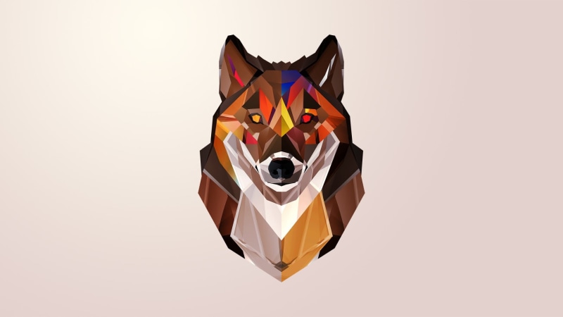 Polygon, Facets, Wolf, 1080P, Abstract