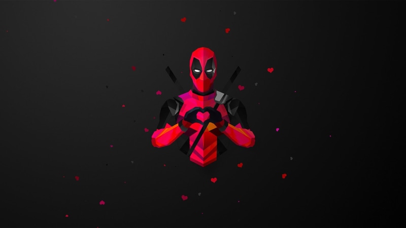 Abstract, Polygon, 1080P, Deadpool, Marvel Comics, Facets