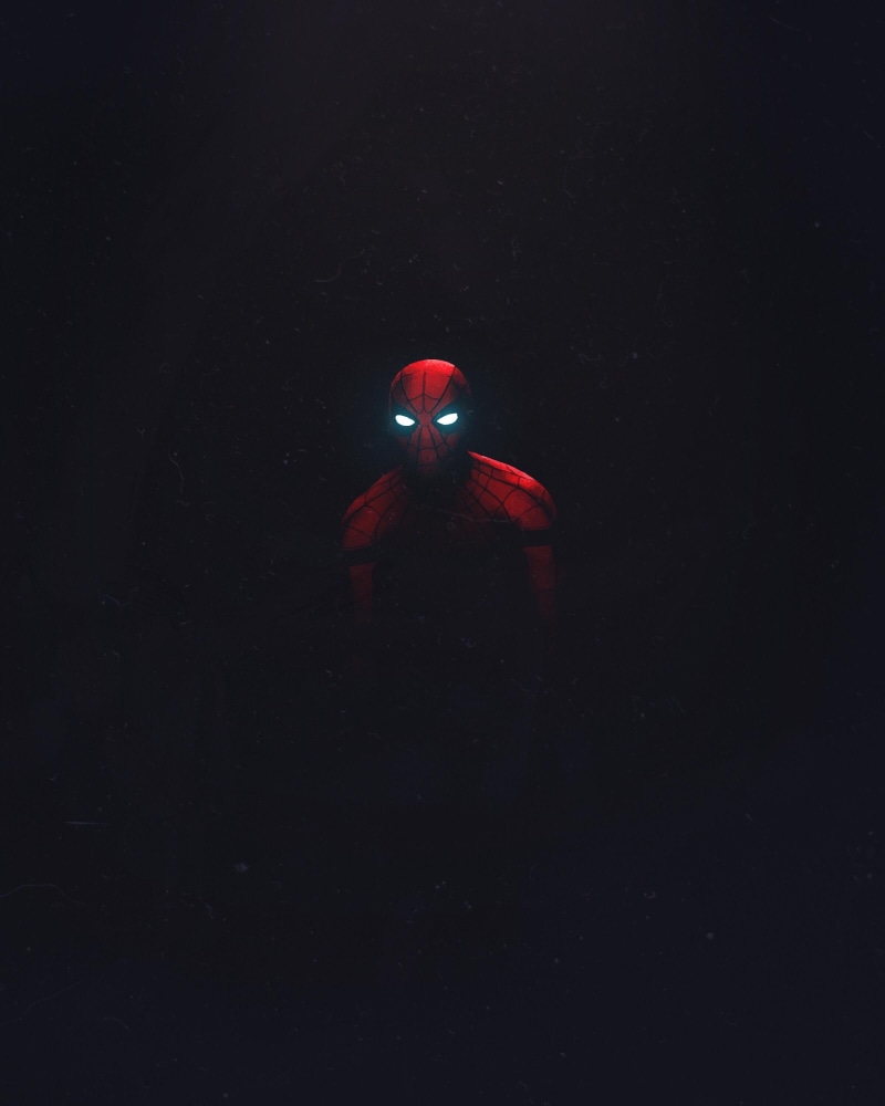 HD, Iron Spider, Dark background, 2K, Spider-Man