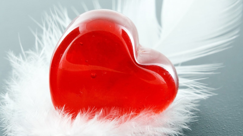 feathers, 1080P, hearts, valentine 039 s, day, love, red