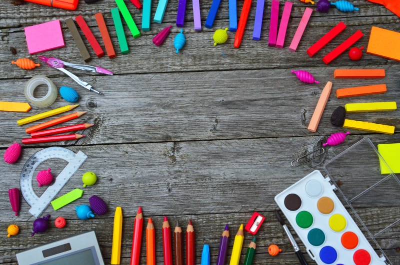 scissors, color, pencils, directly above, design, 5K, choice, wood - material, creative, brush, art and craft equipment, artistic, education, large group of objects