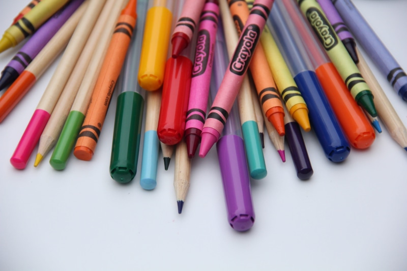 colored pencils, writing instrument, rainbow, markers, creativity, group, art and craft, white background, education, design, choice, vibrant color, school