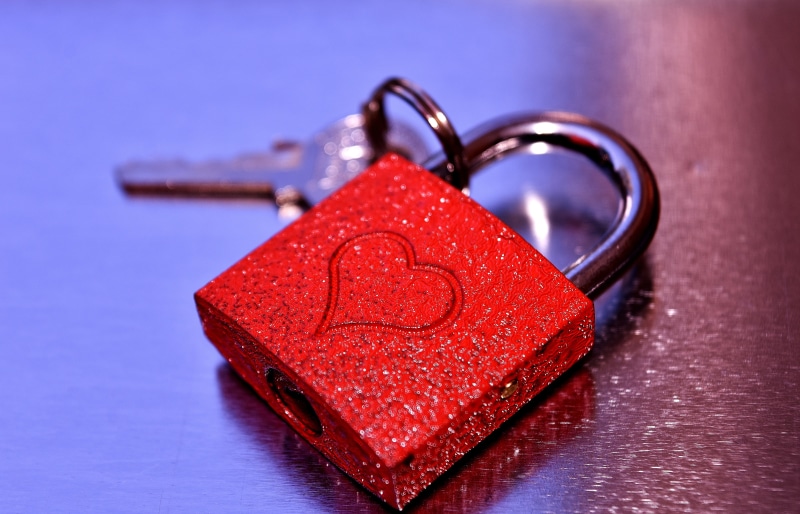 4K, Key, Lock, 4K, Love heart