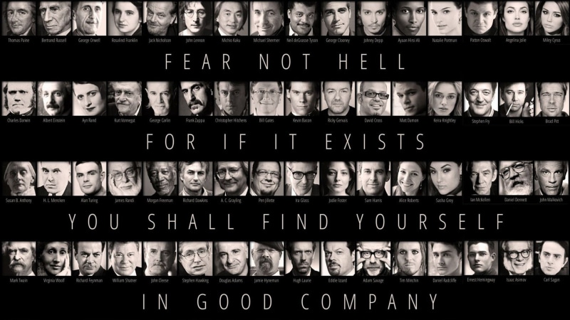 Bw, Hell, quotes, 1080P, atheist, People, statement, faces, Dark