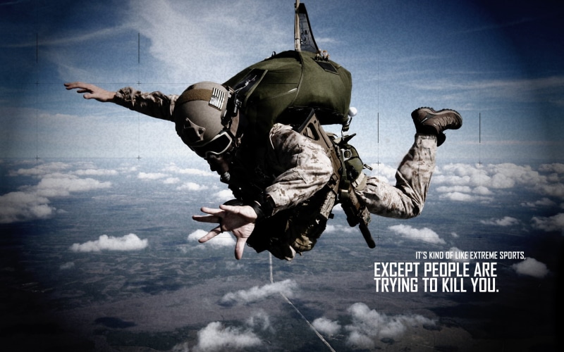 fall, dark, warriors, text, mask, quotes, military, 1080P, skydive, statement, paratrooper, soldier
