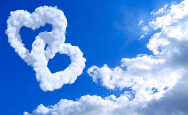 softness, low angle view, emotion, Clouds, sky, nature, blue, no people, beauty in nature, scenics - nature, Heart, environment, tranquil scene, outdoors