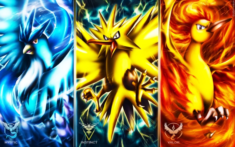 variation, indoors, Pokemon Go, Team Valor, Team Instinct, gold colored, human representation, retail, 1080P, for sale, Zapdos (Pokémon), representation