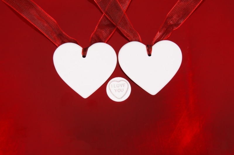 heart shape, love, copy space, art and craft, marriage, emotion, couple, celebration, creativity, pendant, red, positive emotion, white heart, romantic