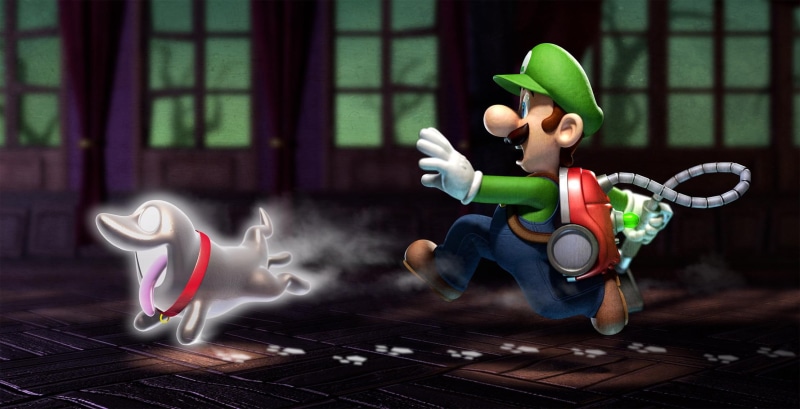 luigi, come, doggie, er, back, luigis mansion dark moon, ghost, games, 1080P, ghost dog