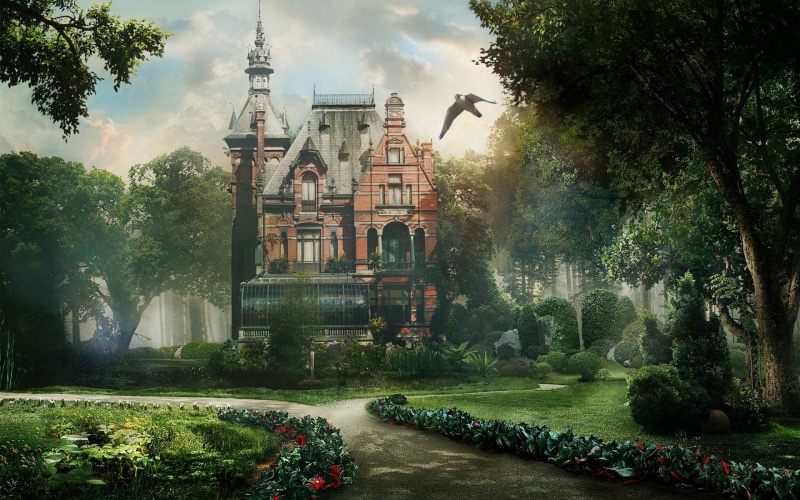 Fantasy, House, 1080P, Mansion, Tree, Garden