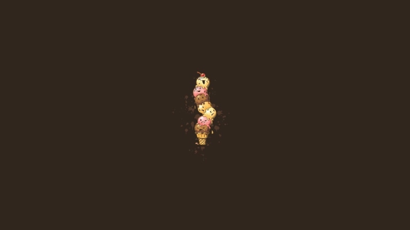 minimalism, cut out, copy space, animal themes, ice, brown background, food, freshness, cream, 1080P, food and drink, animal, brown, yellow, ice cream