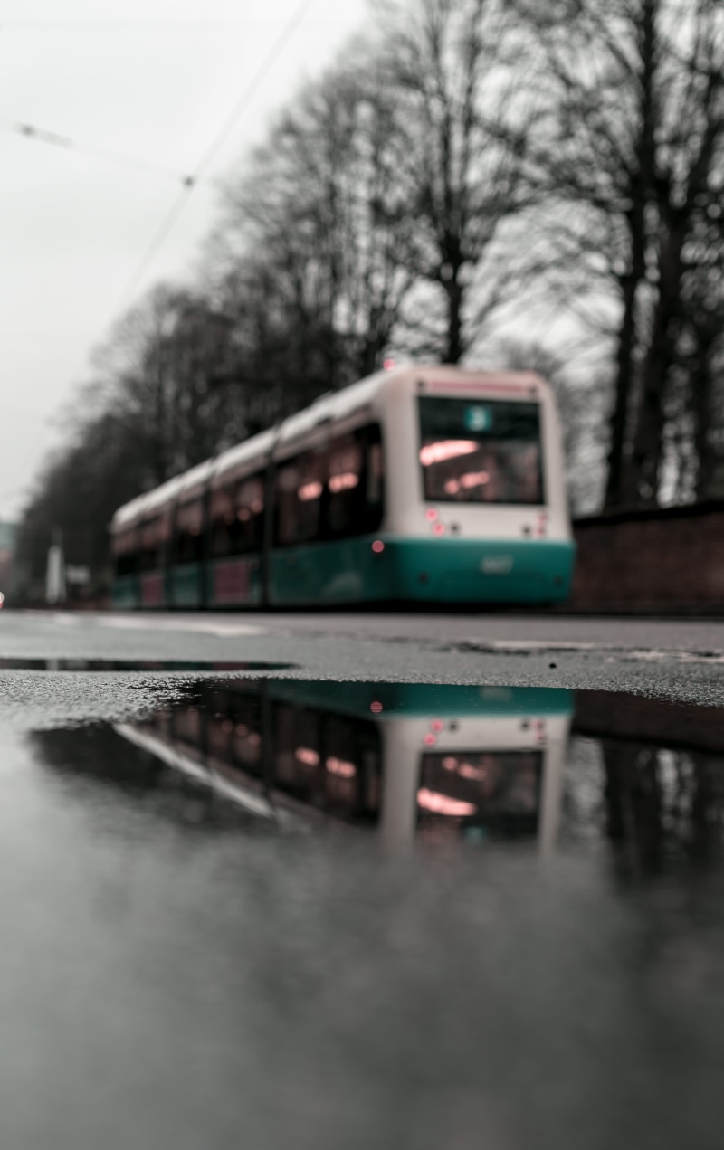 daytime, reflection, light, road, train, tram, 4K, asphalt, tree, cable car, tarmac, bare tree, minibus, headlight, ferris wheel, no people, plant, bus