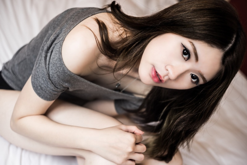 bedroom, 1080P, women, portrait, Asian