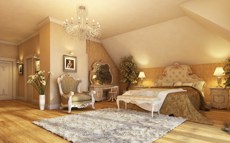 ornate, modern, room, building, lighting equipment, bedroom, comfortable, bedroom. bed, 5K, chair, home Ownership, wood, home Showcase Interior, carpet - Decor