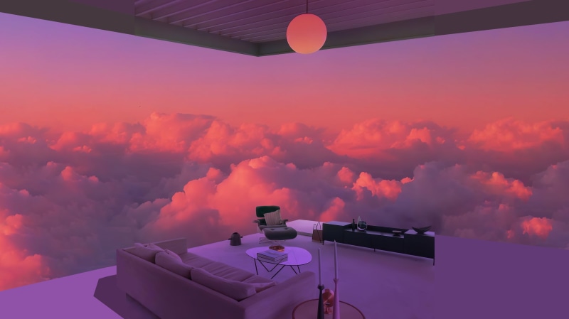 clouds, Indig0, 4K, vaporwave, sunset, room, digital art, aestethic