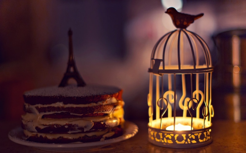 candle, background, top, mood, round, lantern, decor, cake, HD, figurine, flashlight, eiffel, cell, cream, biscuit, 1080P, widescreen