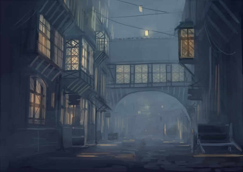 720P, religion, building, travel destinations, street, arch, illuminated, cityscape, sunlight, glass - material, architecture, night, belief, window, anime