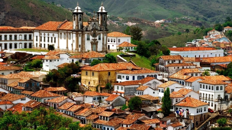 mountains, preto, town, church, brazil, nature and landscapes, 1080P, hills, ouro