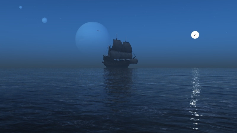 night, reflection, beauty in nature, planetary moon, no people, mist, astronomy, passenger craft, moonlight, nature, mode of transportation, Moon, water