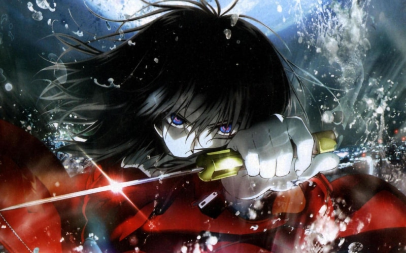 nature, males, motion, sport, emotion, Ryougi Shiki, front view, looking at camera, childhood, indoors, anime, Kara no Kyoukai, close-up, child, portrait