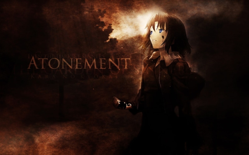 weapon, night, standing, spooky, mask, horror, one person, aggression, digital composite, waist up, indoors, holding, evil, Kara no Kyoukai, three quarter length