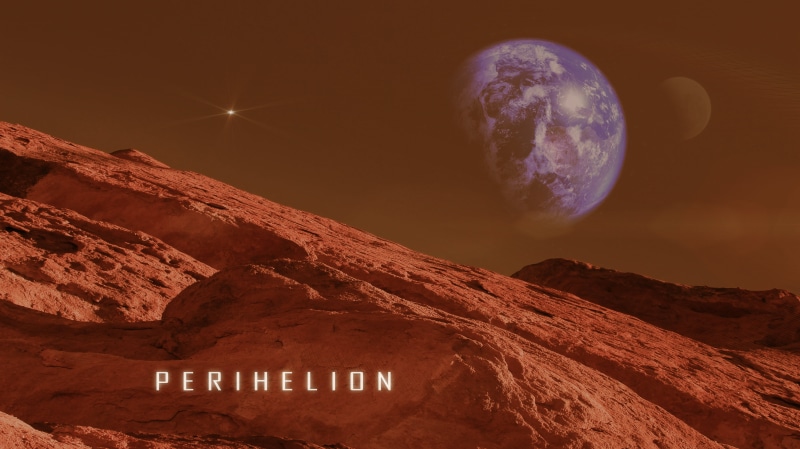 planet, stars, digital art, universe, rocks, graphic design, fantasy art, nature, Perihelion, Mars Core, Earth, sun rays, 5K, space, Mars, digital, Moon