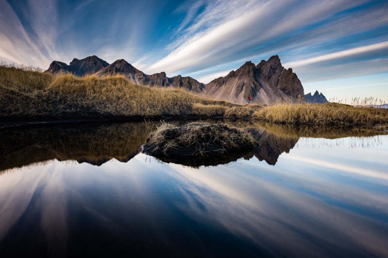 black sand, islandia, reflection, lake, outdoors, iceland, clouds, scenics, landscape, 1080P, viaje, sunset, water, sky, travel, mountains, photography