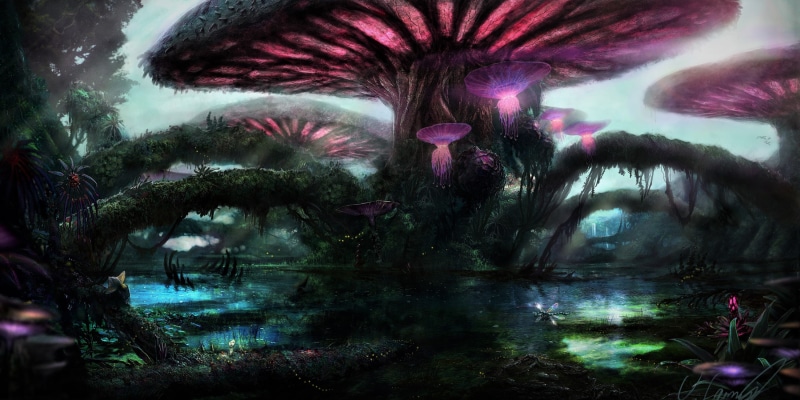 2K, Magical, Purple, Tree, Fantasy, Mushroom, Forest