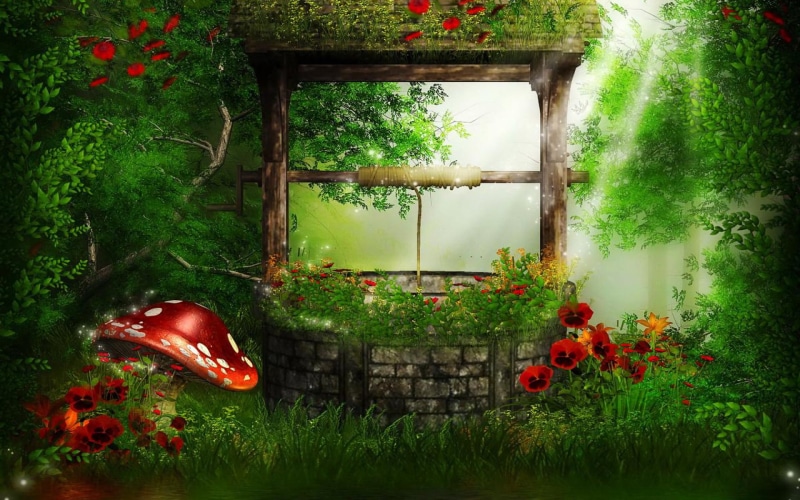 Mushroom, Forest, Magical, Flower, Artistic, Fantasy, 1080P