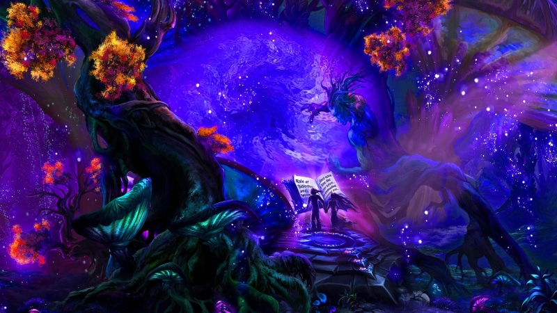 bright colors, book, forest creature, miracles, trees, лесное существо, haze, fantasy art, the guy with the girl, boy and girl, mushrooms, 1080P, magic