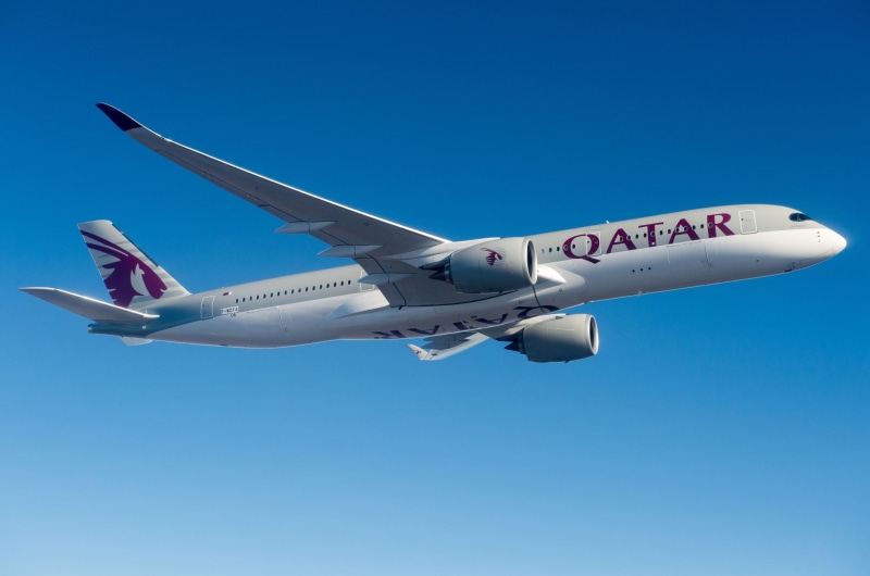 A passenger plane, 2K, Airbus A350 XWB, Airbus, Airbus A350-900, Qatar Airways
