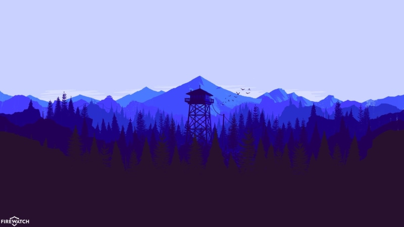 Blue, 1080P, Forest, Video Game, Firewatch, Mountain