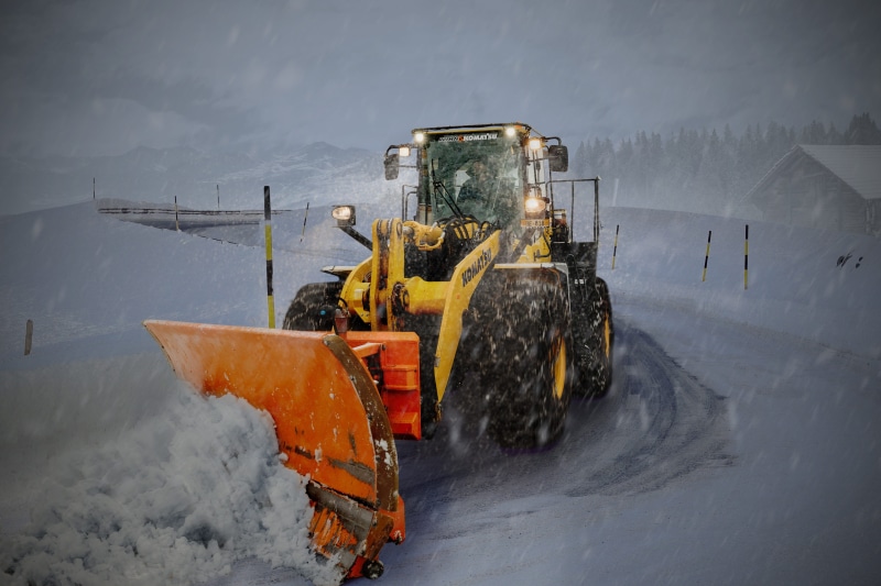 construction industry, snow removal, vehicle, transport, day, outdoors, mountains, tractors, transportation, snow, truck, ps, strong, bulldog, winter, snowy