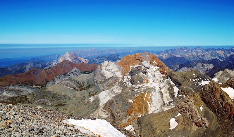 landscape, point of view, geology, from the heights, stillness, physical geography, valley, ordesa valley, peaks, mountains, cordillera, climate, high mountains