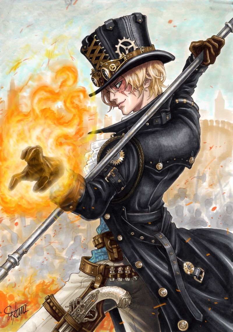 weapon, 4K, male, sabo, character, one, piece, series, gun, anime