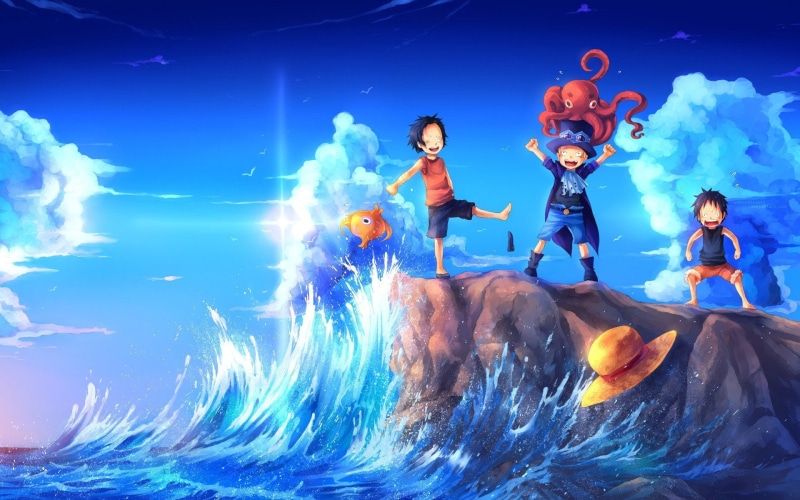 One Piece, Portgas D. Ace, 1080P, Monkey D. Luffy, Sabo, anime
