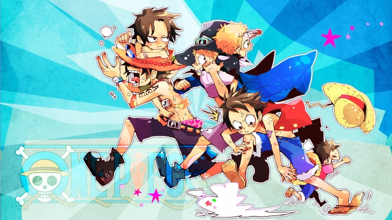 figurine, creativity, art and craft, Portgas D. Ace, Anime, Sabo (One Piece), high angle view, 1080P, female likeness, human representation, craft, mural