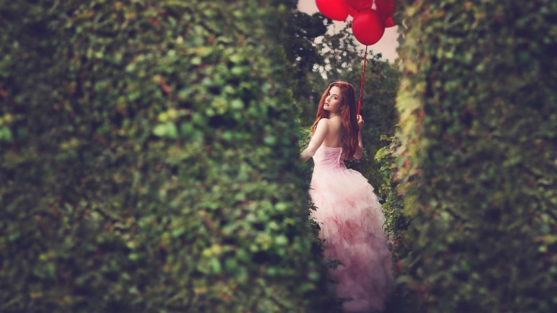 outdoors, glamour, hedges, hair, tree, nature, young adult, fashion, young women, 1080P, dress, beautiful people, forest, beauty, looking back, adult
