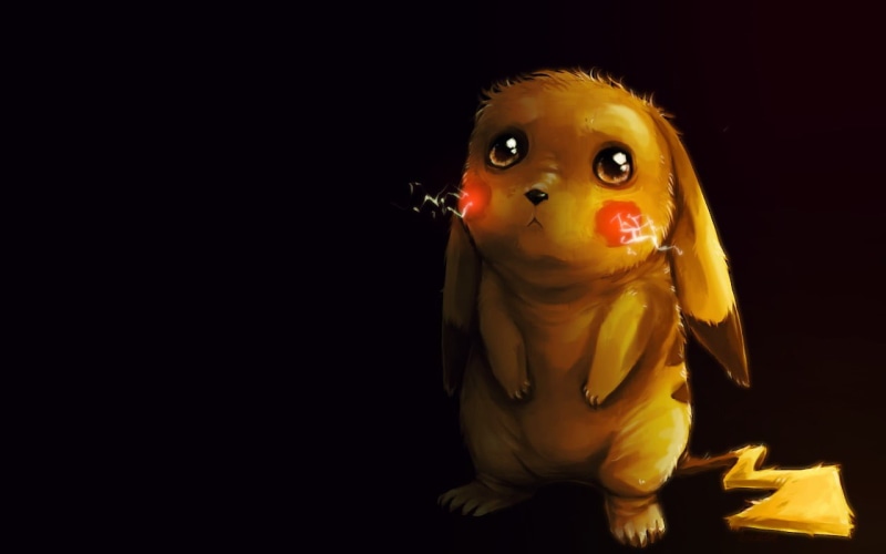 pokemon, 720P, toy, Pokémon, illustration, creativity, male likeness, black background, still life, copy space, Pikachu, figurine, single object, studio shot