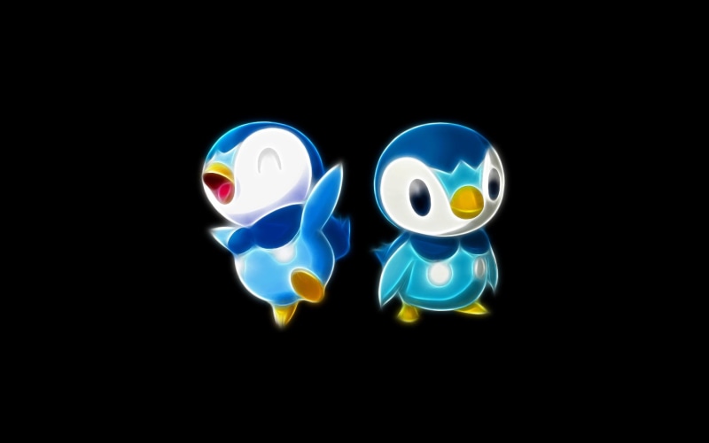 illustration, characters, Pokémon, pokemon, two, Starter Pokemon, 1080P, Water Pokémon, Piplup (Pokémon)