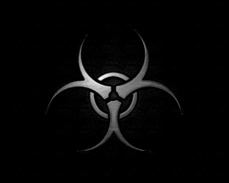 simple background, minimalism, black background, biohazard, 720P, artwork