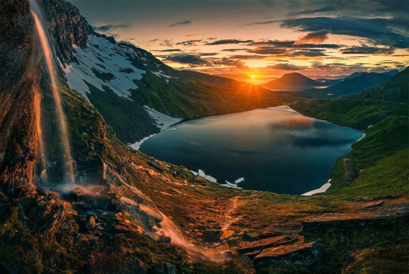 nature, photography, tranquility, snow, clouds, golden, no people, scenics - nature, idyllic, mountain, hiking, sky, tranquil scene, 720P, mountains, sunlight