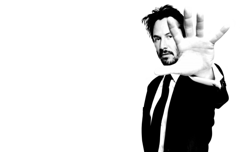 reeves, man, black, white, keanu, 1080P, male, Keanu Reeves poster