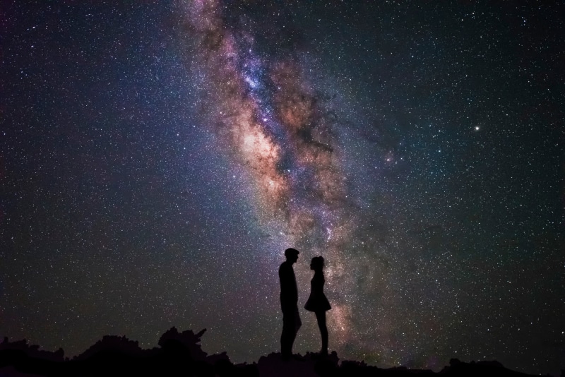 tranquil scene, milky, digital, people, star Shape, science, woman, couple - relationship, 1080P, Isaac Gautschi, scenics - nature, sky, dark
