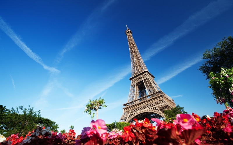 pretty, lovely, 2K, eiffel tower, flowers, tower, peaceful, eiffel, architecture, paris, splendor, beautiful, view