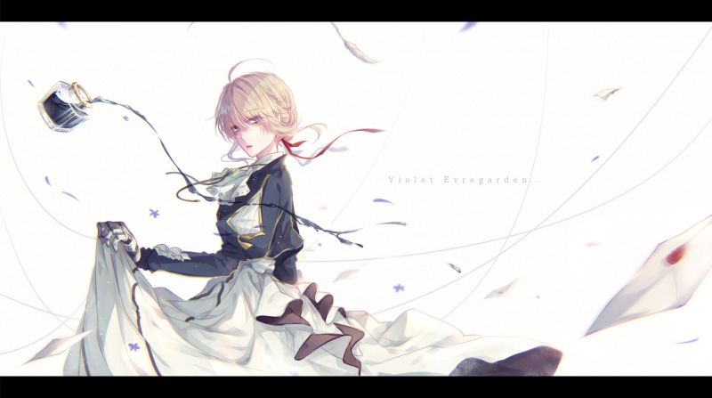 anime girls, anime, white background, 1080P, blonde, Violet Evergarden