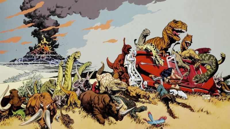 creativity, male likeness, 2K, representation, dinosaur, statue, multi colored, animal wildlife, craft, car, no people, Cadillacs and Dinosaurs