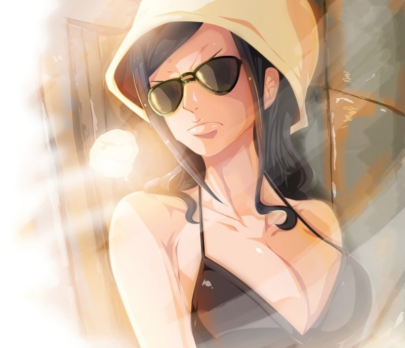 One Piece, haired, Nico Robin, female, Anime, black, character, 720P