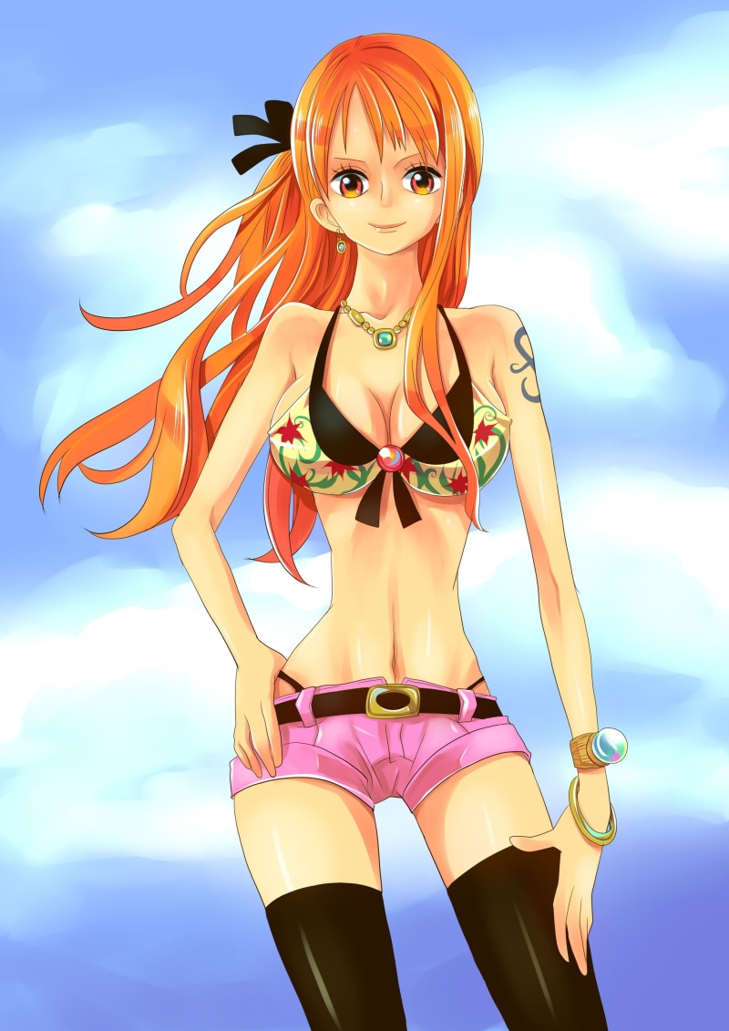 x, art, piece, 2K, Nami, anime, one, one piece, hd