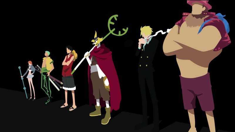 Minimalist, Mask, Boots, piece, Weapon, Orange Hair, Katana, Short Hair, Anime, Staff, 1080P, Blonde, one, Monkey D. Luffy, Girl, Sanji (One Piece)